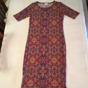 Abstract diamond t-shirt summer dress bodycon S